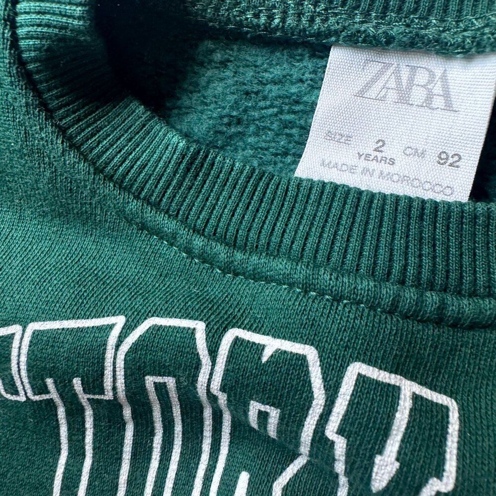 Zara "Victory Rush" Teddy Bear Graphic Sweatshirt, Size 2 years - Picture 3 of 5